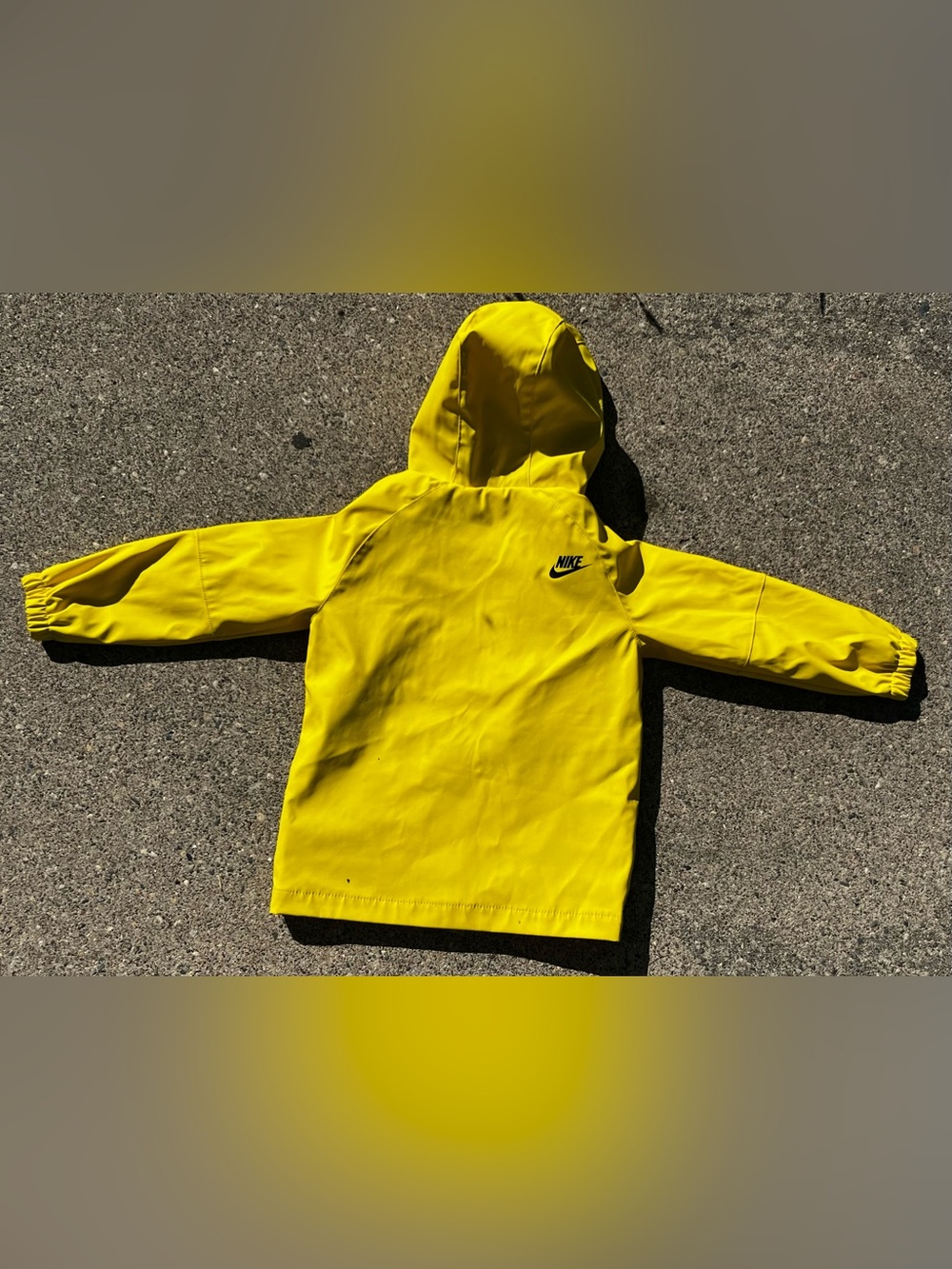 Nike Bright Yellow Kids Hooded Rain coat